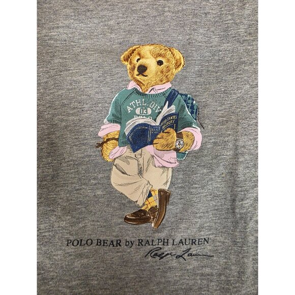 Polo Bear By Ralph Lauren Gray Short-Sleeve T-Shirt 18M 100% Cotton Toddler Book - Picture 2 of 6